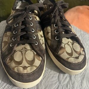 Coach Brown and Tan Athletic Shoes